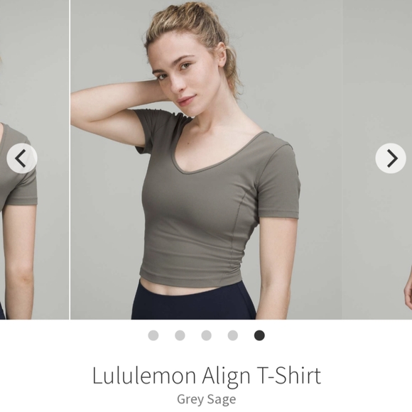 1/3 NWOT Lululemon align tee grey sage size 4 - Picture 3 of 5